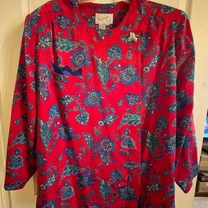Red Floral Blouse